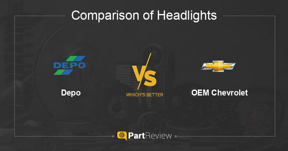 Comparison of headlights Depo and OEM Chevrolet