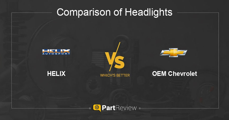 Comparison of headlights HELIX and OEM Chevrolet