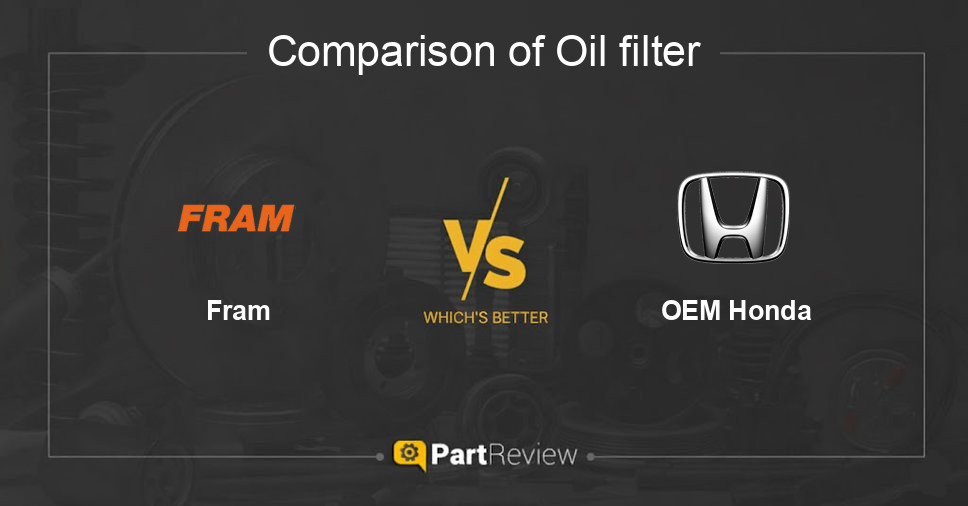 Comparison of oil filter Fram and OEM Honda