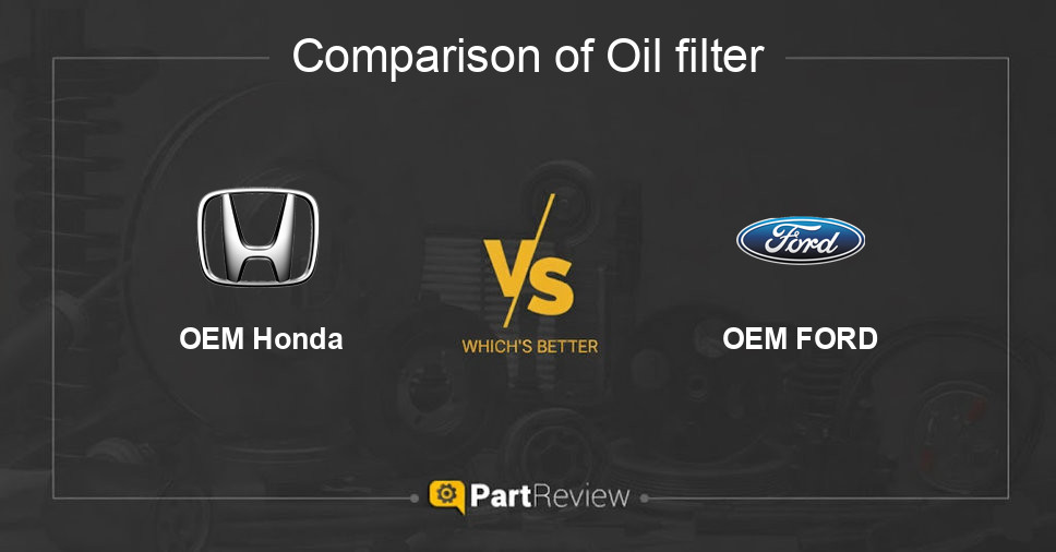 Comparison of oil filter OEM Honda and OEM FORD