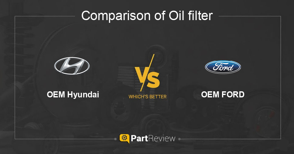 Comparison of oil filter OEM Hyundai and OEM FORD