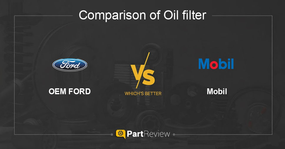 Comparison of oil filter OEM FORD and Mobil