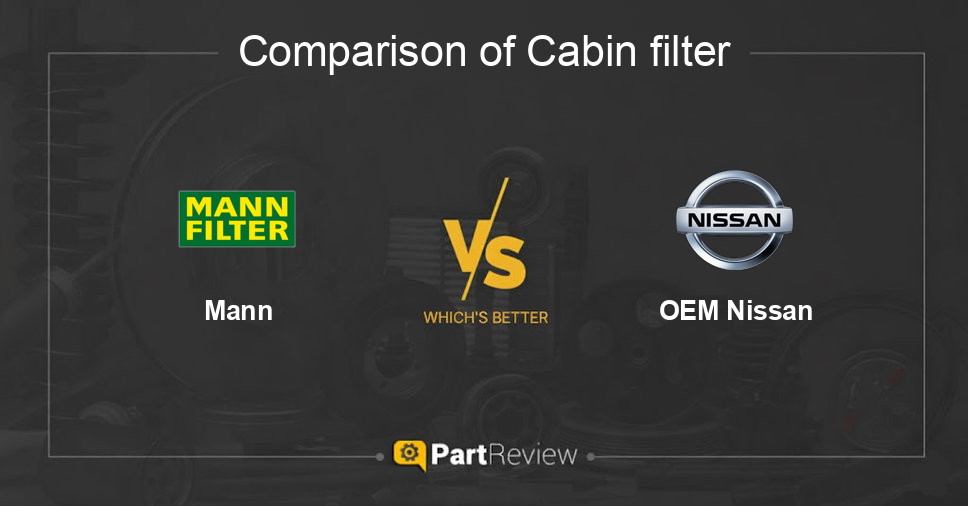 Comparison of cabin filter Mann and OEM Nissan