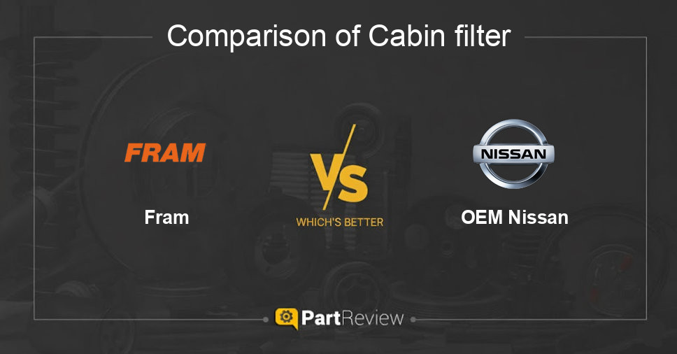 Comparison of cabin filter Fram and OEM Nissan