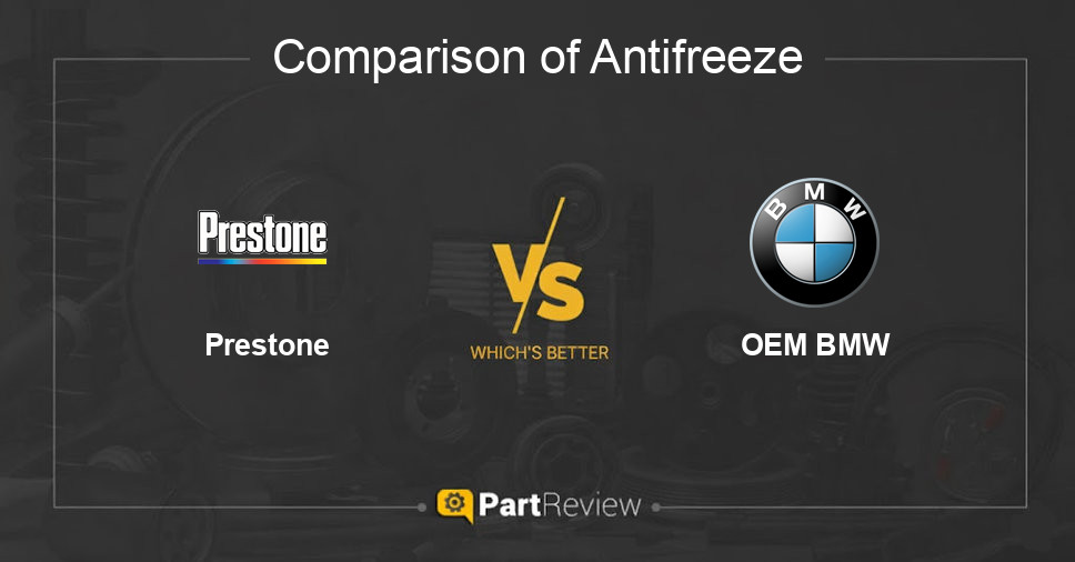 Comparison of antifreeze Prestone and OEM BMW