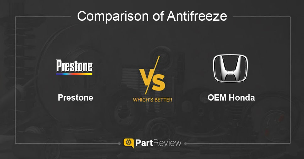 Comparison of antifreeze Prestone and OEM Honda