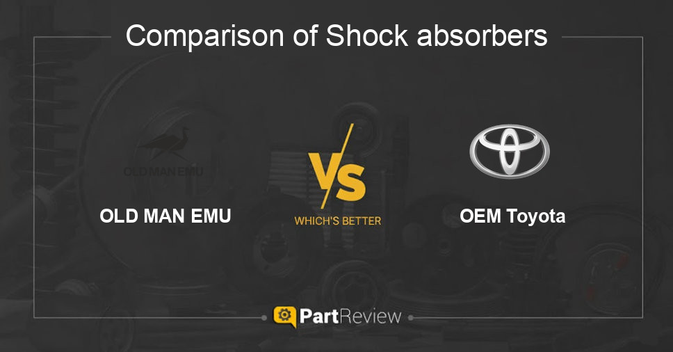 Comparison of shock absorbers OLD MAN EMU and OEM Toyota