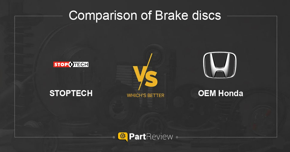 Comparison of brake discs STOPTECH and OEM Honda
