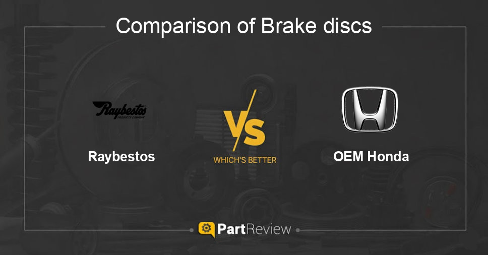 Comparison of brake discs Raybestos and OEM Honda