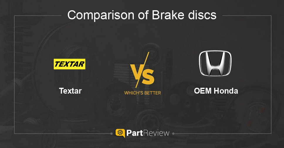 Comparison of brake discs Textar and OEM Honda