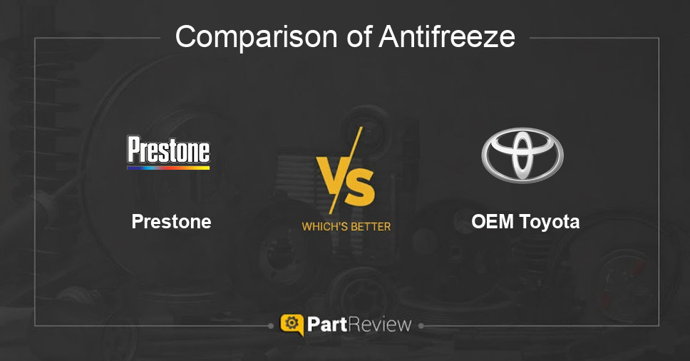 Comparison of antifreeze Prestone and OEM Toyota