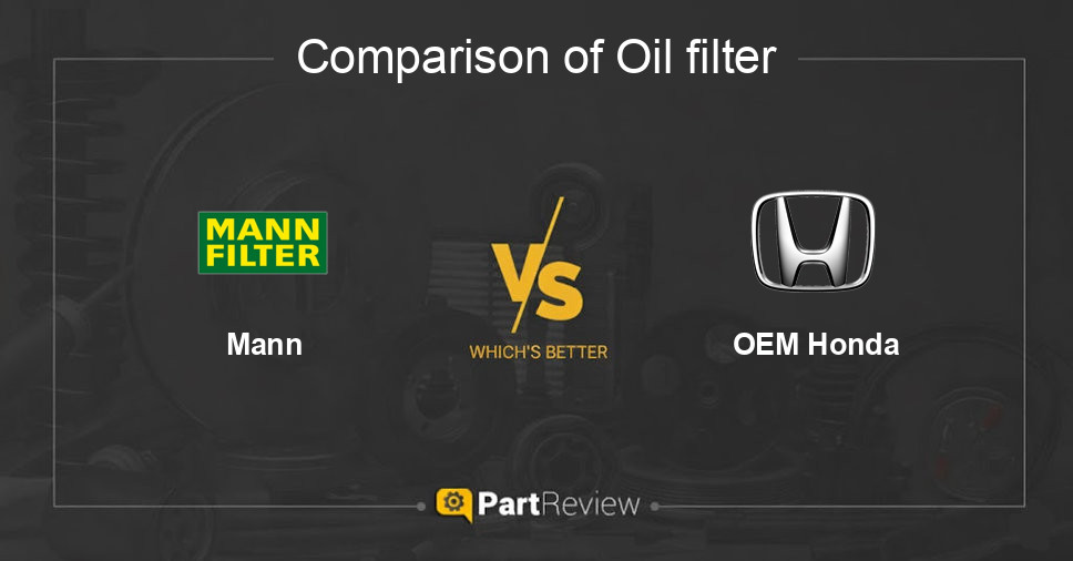 Comparison of oil filter Mann and OEM Honda