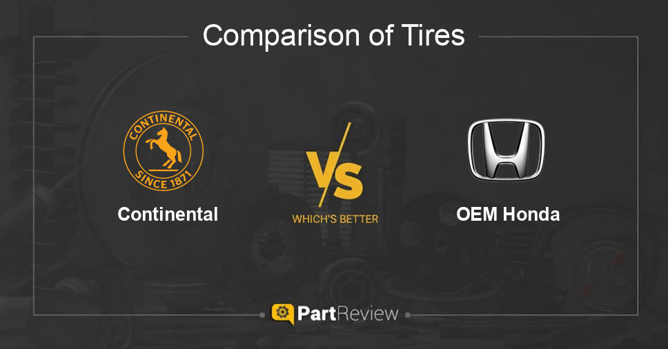 Comparison of tires Continental and OEM Honda