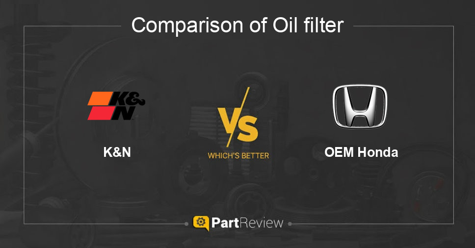 Comparison of oil filter K&N and OEM Honda