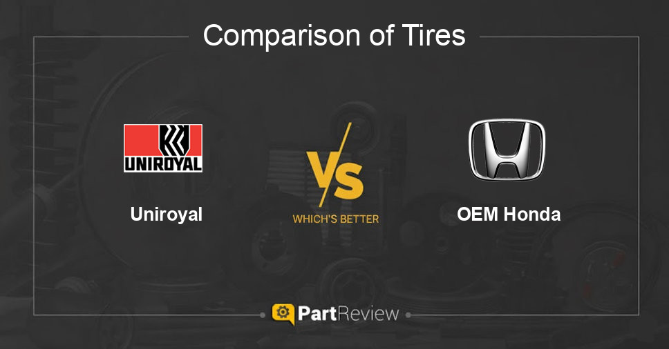 Comparison of tires Uniroyal and OEM Honda