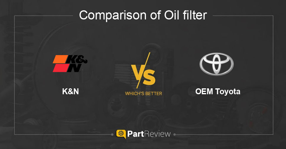 Comparison of oil filter K&N and OEM Toyota