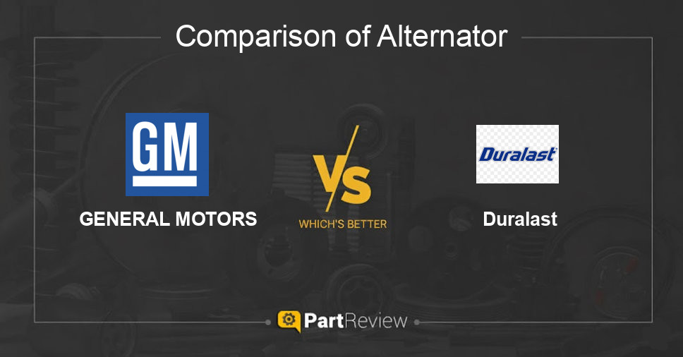 Comparison of alternator GENERAL MOTORS and Duralast