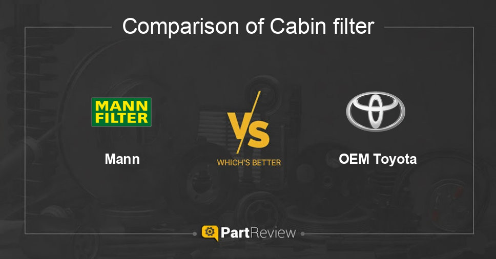 Comparison of cabin filter Mann and OEM Toyota