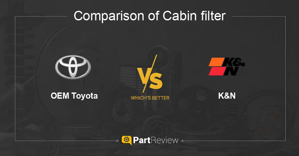 Comparison of cabin filter OEM Toyota and K&N