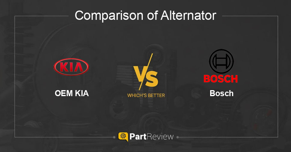 Comparison of alternator OEM KIA and Bosch