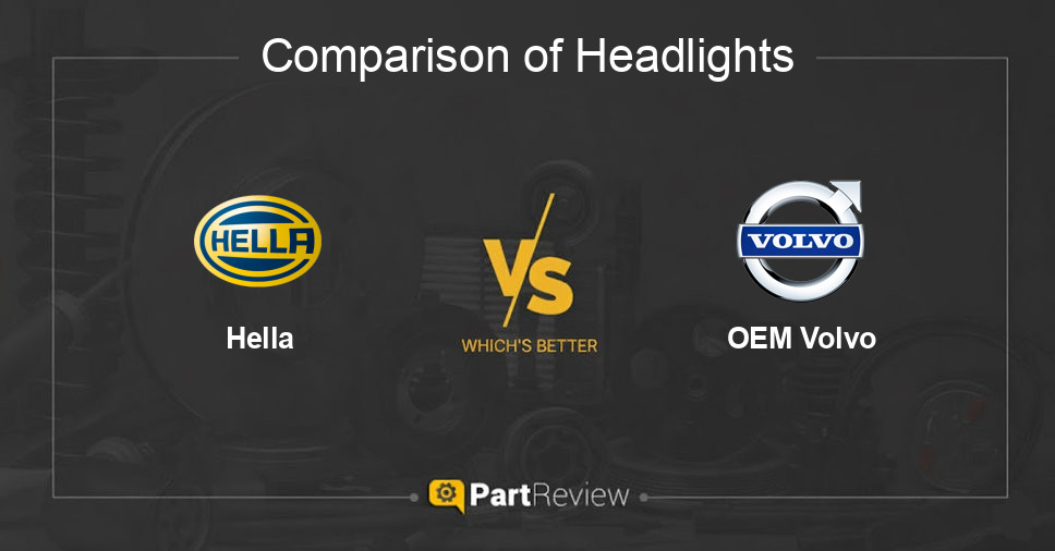 Comparison of headlights Hella and OEM Volvo