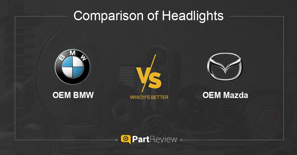 Comparison of headlights OEM BMW and OEM Mazda