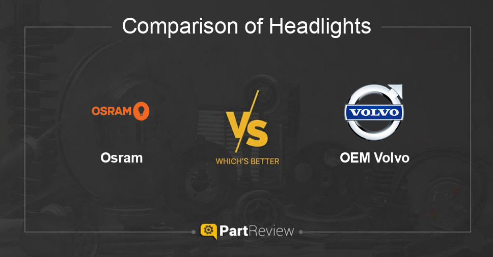 Comparison of headlights Osram and OEM Volvo