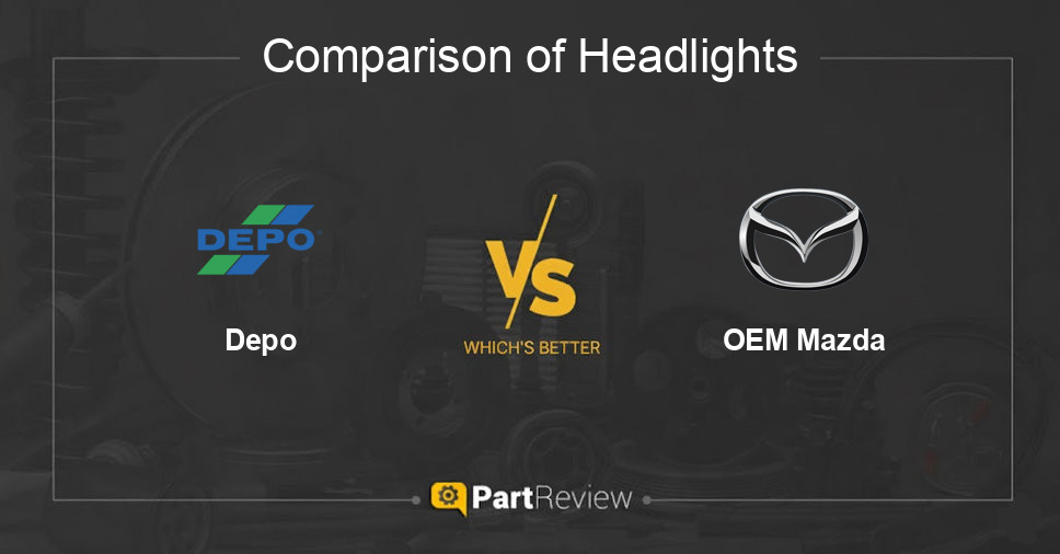 Comparison of headlights Depo and OEM Mazda