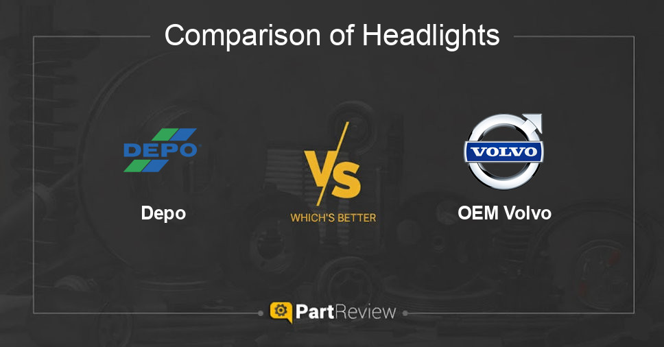 Comparison of headlights Depo and OEM Volvo