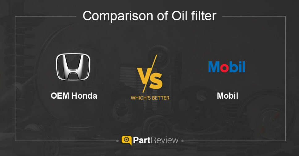 Comparison of oil filter OEM Honda and Mobil