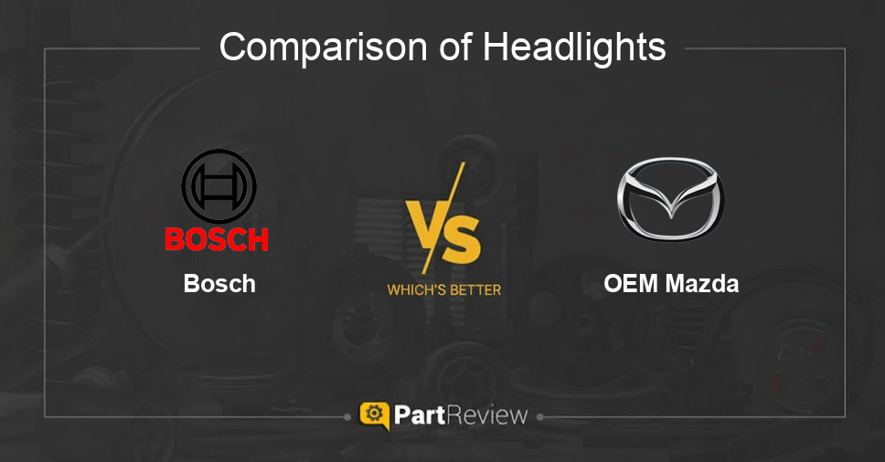 Comparison of headlights Bosch and OEM Mazda