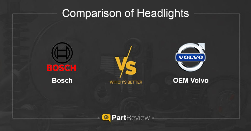 Comparison of headlights Bosch and OEM Volvo