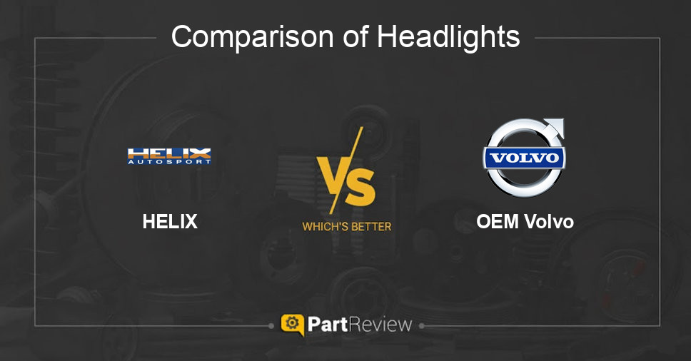 Comparison of headlights HELIX and OEM Volvo