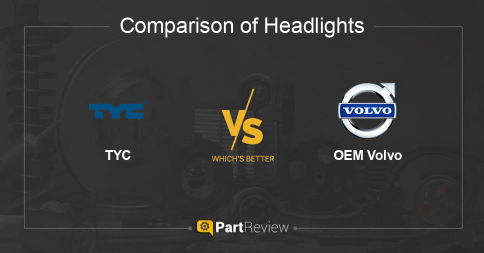 Comparison of headlights TYC and OEM Volvo