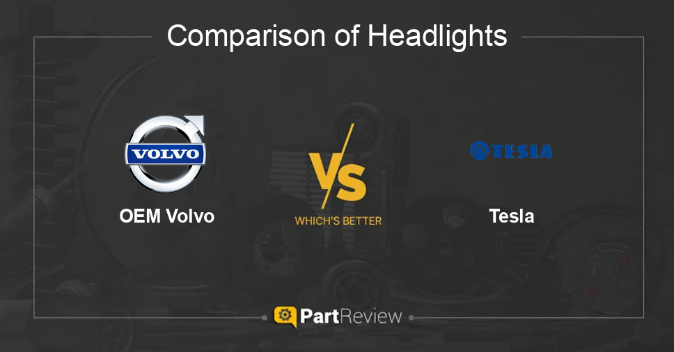 Comparison of headlights OEM Volvo and Tesla
