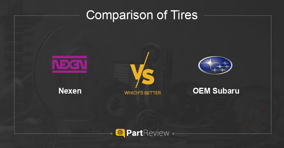Comparison of tires Nexen and OEM Subaru