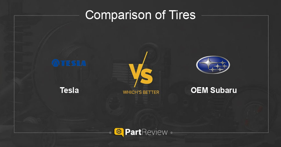Comparison of tires Tesla and OEM Subaru