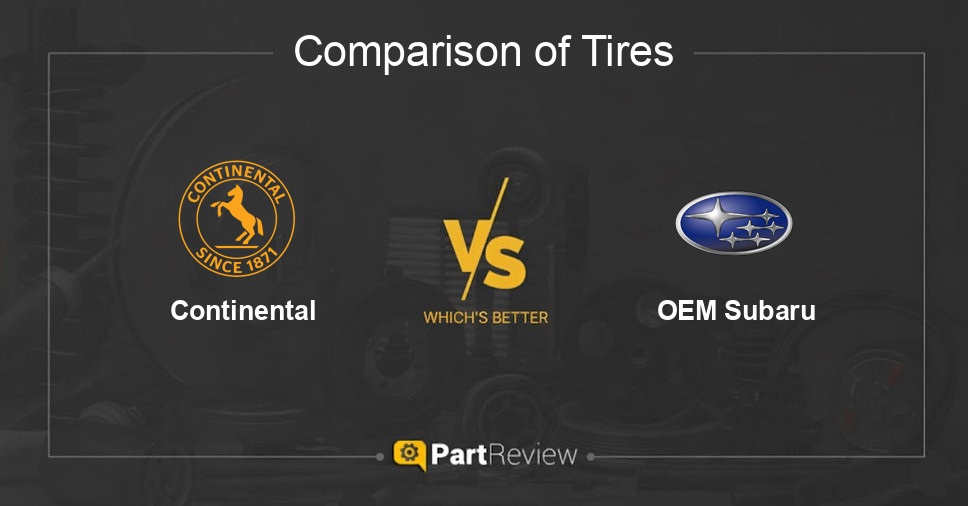 Comparison of tires Continental and OEM Subaru