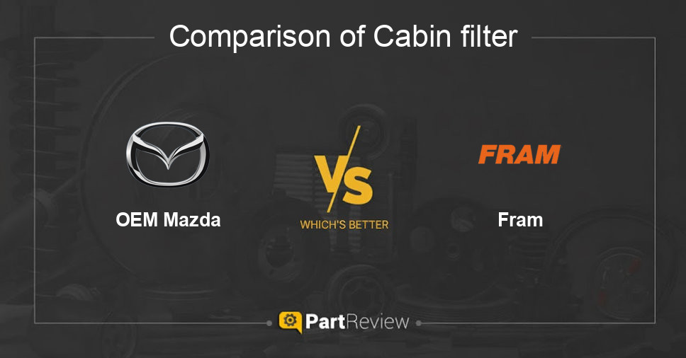 Comparison of cabin filter OEM Mazda and Fram