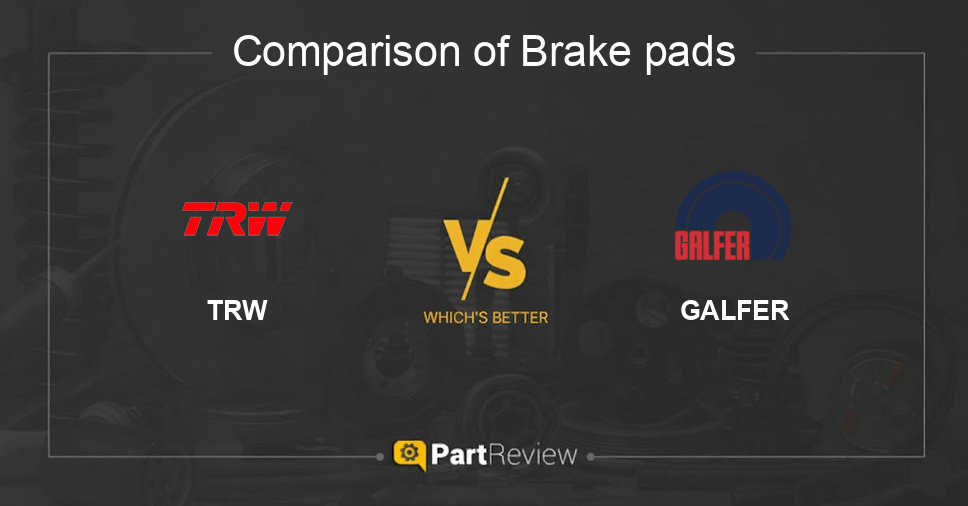 Comparison of brake pads TRW and GALFER