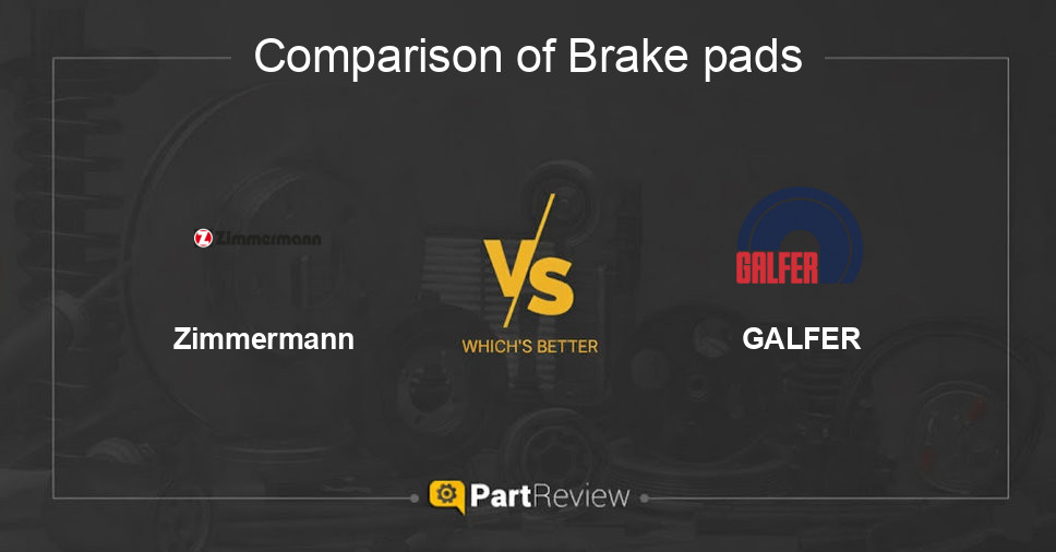 Comparison of brake pads Zimmermann and GALFER