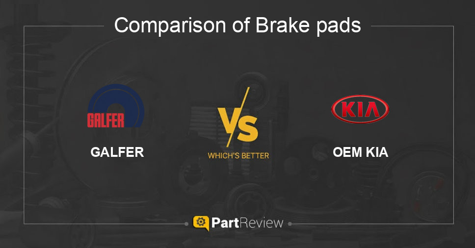 Comparison of brake pads GALFER and OEM KIA