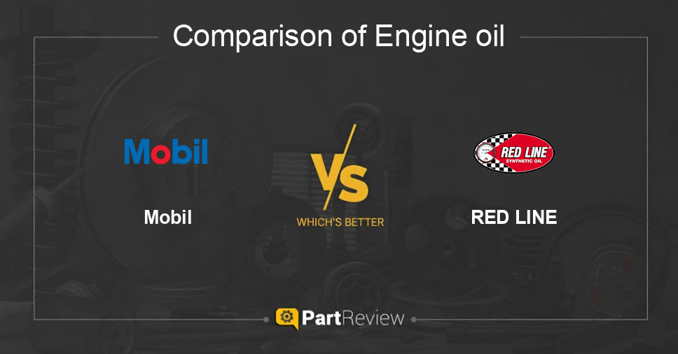 Comparison of engine oil Mobil and RED LINE