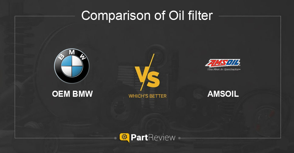 Comparison of oil filter OEM BMW and AMSOIL