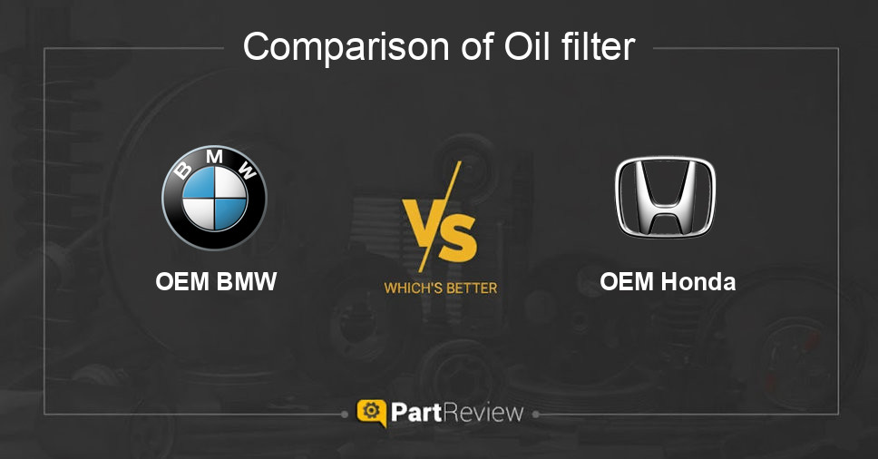 Comparison of oil filter OEM BMW and OEM Honda