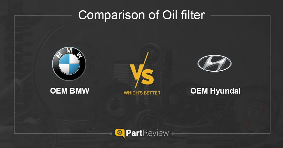 Comparison of oil filter OEM BMW and OEM Hyundai