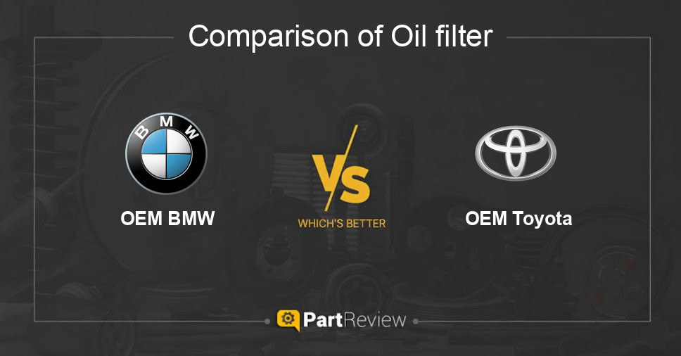 Comparison of oil filter OEM BMW and OEM Toyota