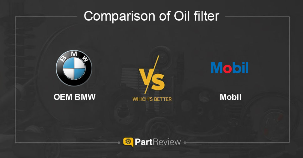 Comparison of oil filter OEM BMW and Mobil
