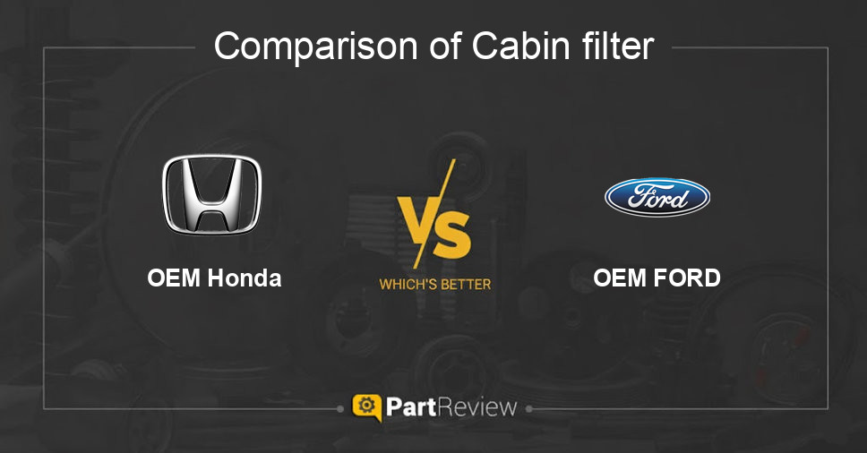 Comparison of cabin filter OEM Honda and OEM FORD