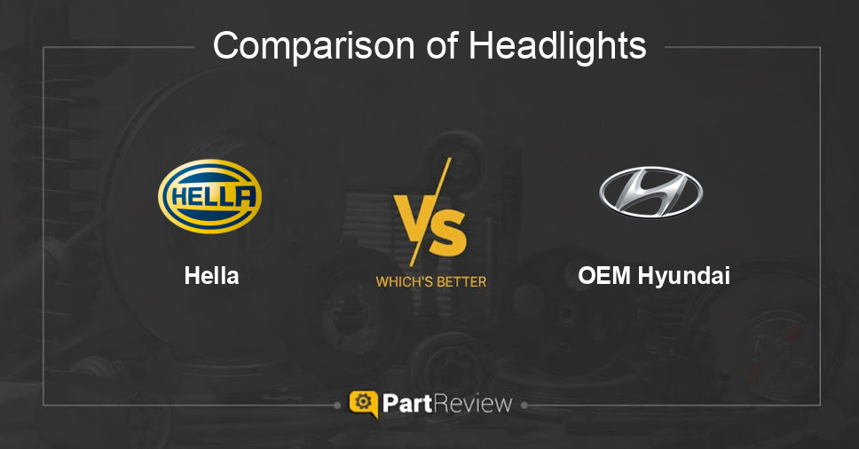 Comparison of headlights Hella and OEM Hyundai